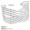 Widebrimmed Electroplated 316L Stainless Steel Bracelet Minimalist Geometric Style Women's