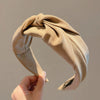 Widebrimmed Fabric Handmade Nonslip Women's Knot Headband Solid Color Retro Fashion