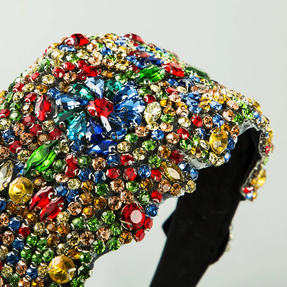 Widebrimmed Hair Hoop Rhinestone Light Luxury Headband For Women