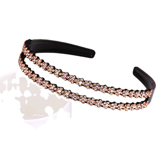 Widebrimmed Hairband Hair Accessories For Women Rhinestone Plum Blossom Painted