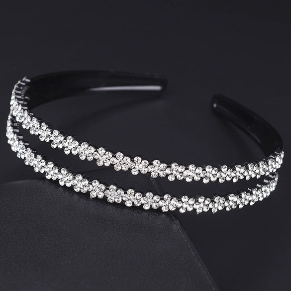 Widebrimmed Hairband Hair Accessories For Women Rhinestone Plum Blossom Painted