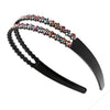 Widebrimmed Hairband Hair Accessories For Women Rhinestone Plum Blossom Painted