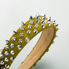 Widebrimmed Leather Headband Jewelry For Women With Rivets Handmade Trendy Cool Geometric Style