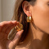 Wideedged Copper Geometric Statement Earrings With Electroplated Finish For Women And Unisex Fashion