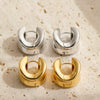 Wideedged Copper Geometric Statement Earrings With Electroplated Finish For Women And Unisex Fashion
