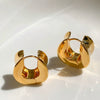 Wideedged Copper Geometric Statement Earrings With Electroplated Finish For Women And Unisex Fashion