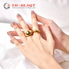 Widefaced Ring Stainless Steel Geometric Electroplating Unisex Hiphop Street Style