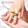 Widefaced Ring Stainless Steel Geometric Electroplating Unisex Hiphop Street Style