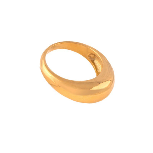 Widefaced Ring Stainless Steel Geometric Electroplating Unisex Hiphop Street Style