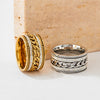 Widesided Exaggerated Multilayer Twist Index Finger Ring For Women Stainless Steel Electroplated