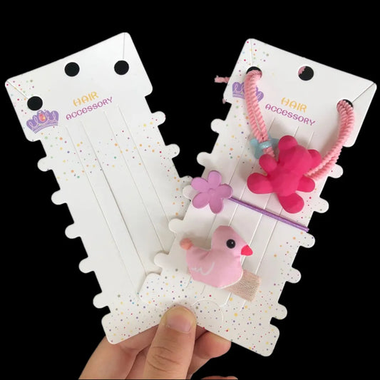 100pcs Simple White Necklace Card Paper Hair Rope Hair Clip Card Hair Ring Paper Card Purple Crown Set Packaging Spot