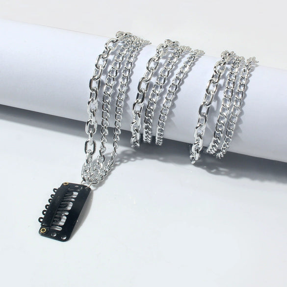 Wig Extension Chain Hair Chain Headwear Headband Bb Clip Aluminum Light Luxury Electroplated