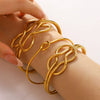 Winding Geometric Stainless Steel Bracelet 18K Vacuum Plated In Furnace Retro Simple Niche Jewelry