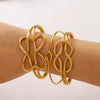 Winding Geometric Stainless Steel Bracelet 18K Vacuum Plated In Furnace Retro Simple Niche Jewelry