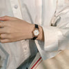 Wine Barrel Quartz Watch Alloy Oval Dial Imitation Leather Strap Stainless Steel Clasp For Female Students