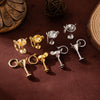 Wine Glass Fruit Pattern Copper Earrings With Electroplating And Old Money Style