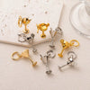 Wine Glass Fruit Pattern Copper Earrings With Electroplating And Old Money Style