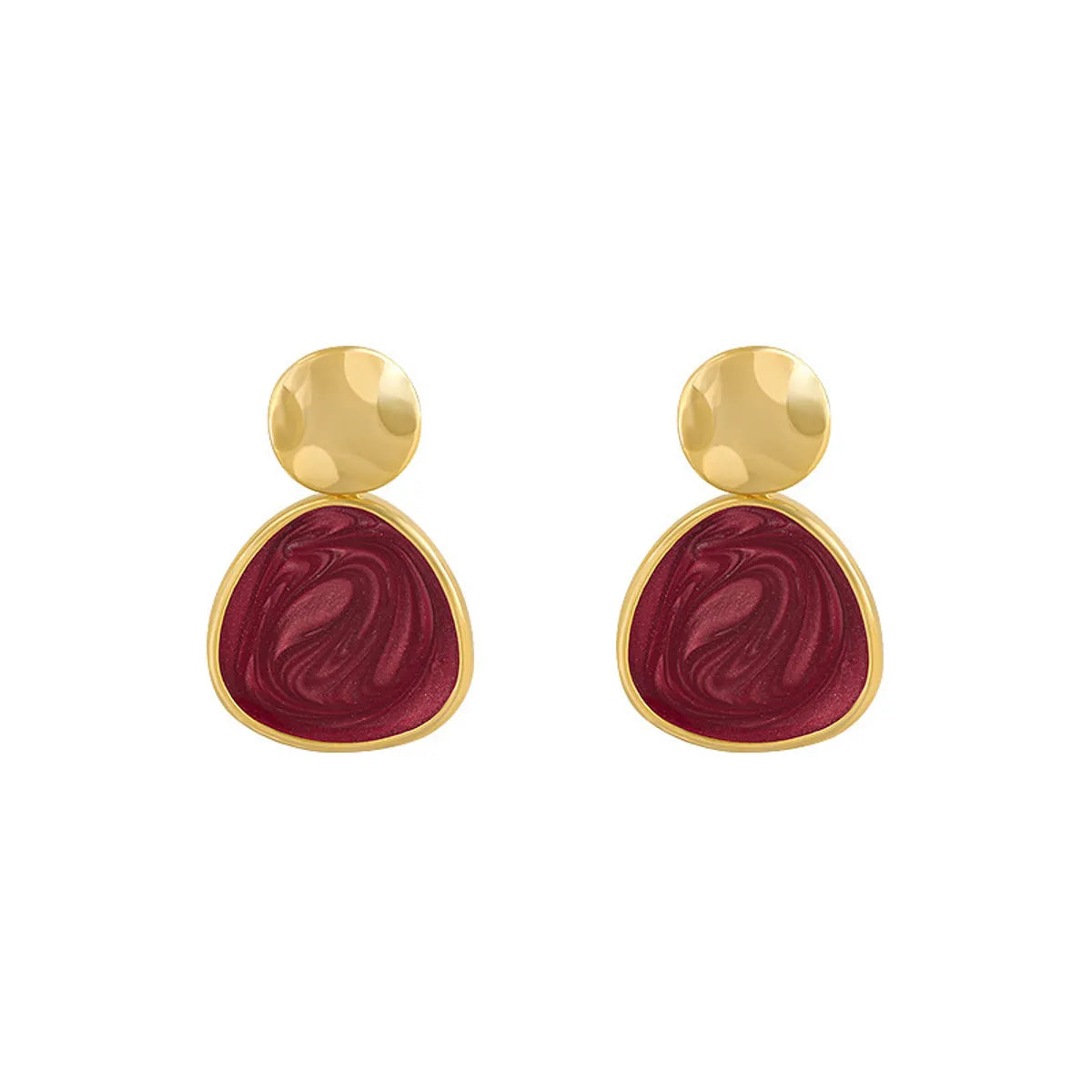 Wine Red Retro Earrings