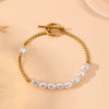 Winter Titanium Steel Necklace Bracelet Suit With Geometric Pattern For Women
