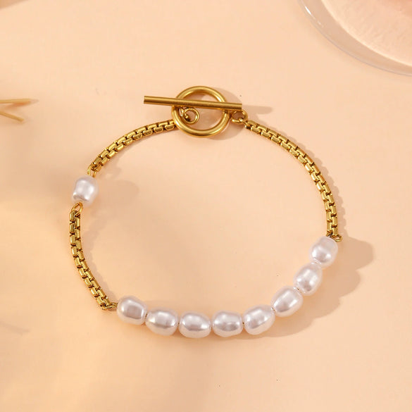 Winter Titanium Steel Necklace Bracelet Suit With Geometric Pattern For Women