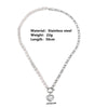 Winter Titanium Steel Necklace Bracelet Suit With Geometric Pattern For Women