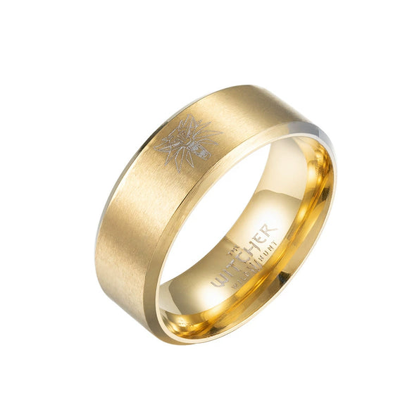 Wolf Head 316L Stainless Steel Ring Unisex Geometric Electroplated