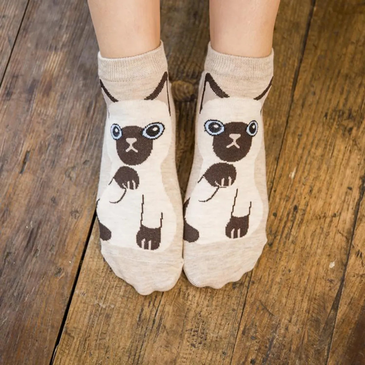 Women&#39;S Cotton Socks Wholesale Cute Cartoon Cat Female Boat Socks Fashion Wild Short Socks