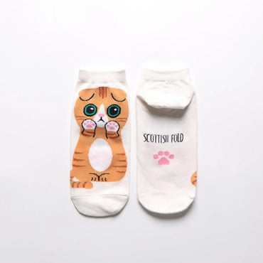 Women&#39;S Cotton Socks Wholesale Cute Cartoon Cat Female Boat Socks Fashion Wild Short Socks