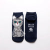 Women'S Cotton Socks Wholesale Cute Cartoon Cat Female Boat Socks Fashion Wild Short Socks