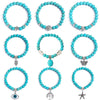 Women Beaded Turquoise Bracelet Handmade Geometric Style