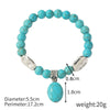 Women Beaded Turquoise Bracelet Handmade Geometric Style