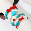 Women Beaded Turquoise Bracelet Handmade Geometric Style