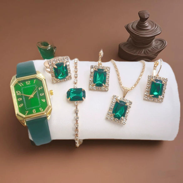 Women Casual Fashion Square Quartz Watch Leather Pu Stainless Steel