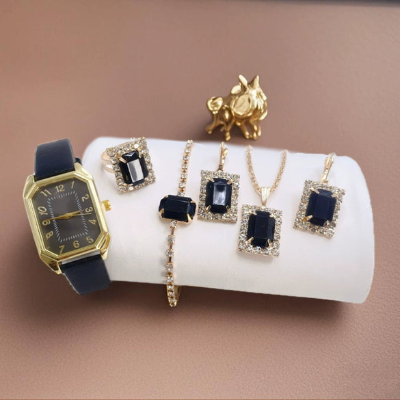 Women Casual Fashion Square Quartz Watch Leather Pu Stainless Steel