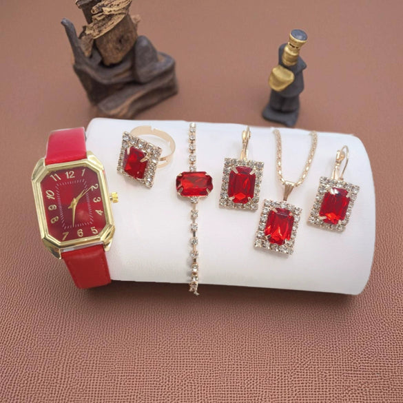 Women Casual Fashion Square Quartz Watch Leather Pu Stainless Steel