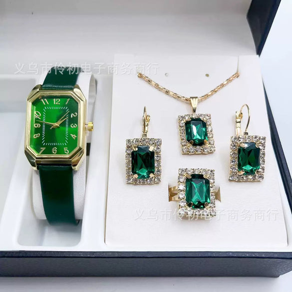 Women Casual Fashion Square Quartz Watch Leather Pu Stainless Steel