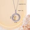 Women Copper Gold Plated Love Bear Pendant Necklace With Heart Shape Geometric Pattern And Mixed Gemstone Inlay