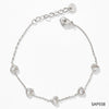 Women Cute Mini Love Heart Zircon Temperament Bracelet Stainless Steel Jewelry Electroplating