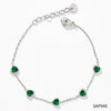Women Cute Mini Love Heart Zircon Temperament Bracelet Stainless Steel Jewelry Electroplating