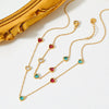 Women Cute Mini Love Heart Zircon Temperament Bracelet Stainless Steel Jewelry Electroplating