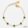 Women Cute Mini Love Heart Zircon Temperament Bracelet Stainless Steel Jewelry Electroplating