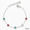 Women Cute Mini Love Heart Zircon Temperament Bracelet Stainless Steel Jewelry Electroplating