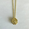 Women Earrings Alloy Gold Inlaid Camellia Hollow Style