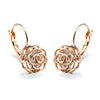 Women Earrings Alloy Gold Inlaid Camellia Hollow Style