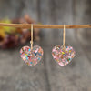 Women Earrings Plastic Resin Heartshaped Sequins Printing Valentine's Day Series