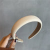 Women Elegant French Style Pu Leather Hair Band Handmade Simple Geometric Headband Hair Accessory
