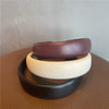 Women Elegant French Style Pu Leather Hair Band Handmade Simple Geometric Headband Hair Accessory