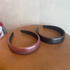 Women Elegant French Style Pu Leather Hair Band Handmade Simple Geometric Headband Hair Accessory