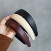 Women Elegant French Style Pu Leather Hair Band Handmade Simple Geometric Headband Hair Accessory