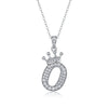 Women Fashion English Alphabet 925 Silver Necklace With Moissanite Inlay And Cross Chain